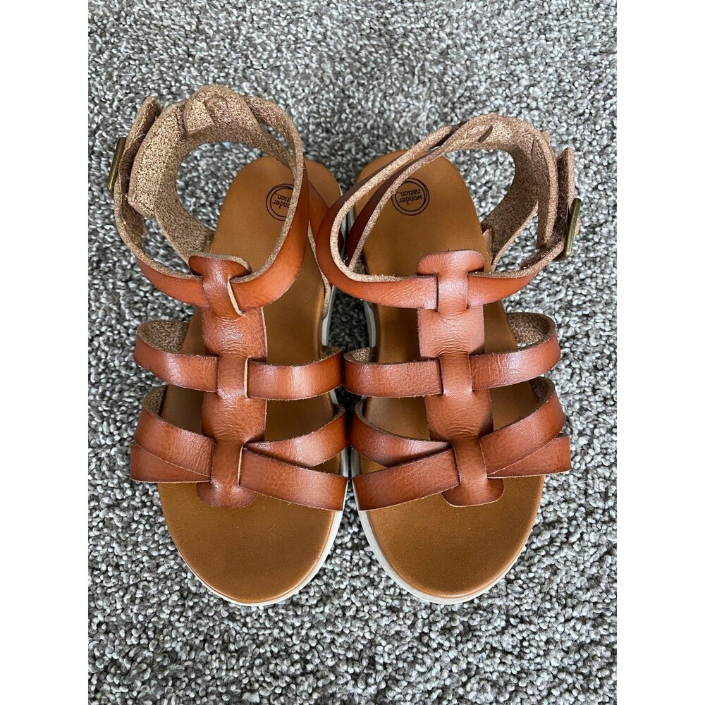 Wonder Nation Girls Brown Strappy Sandals Size 10 Gladiator Style